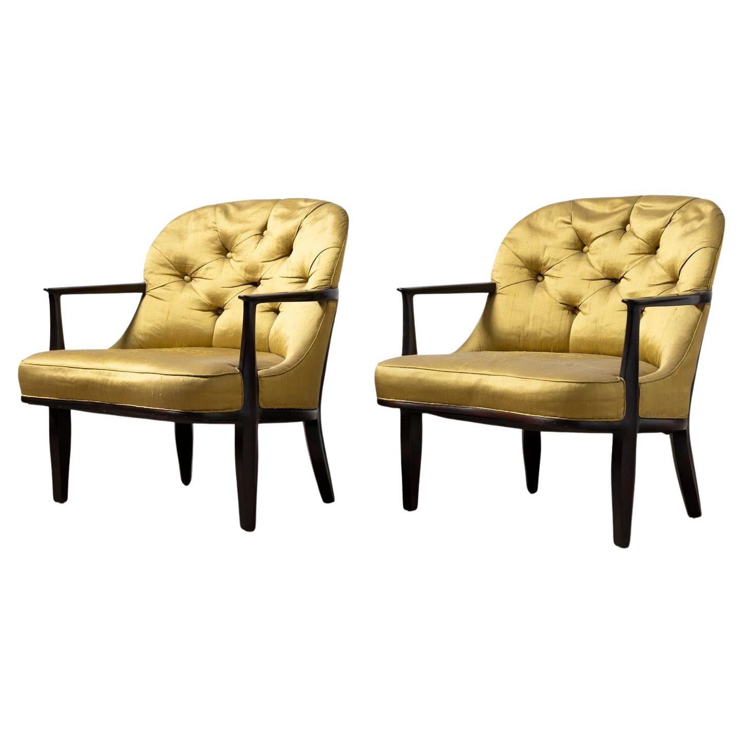 Pair of Janus Collection Lounge Chairs by Edward Wormley for Dunbar – Model 5705 For Sale