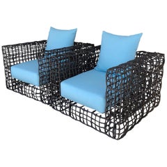 Pair of Janus Et Cie Yin & Yang Easy Lounge Chairs