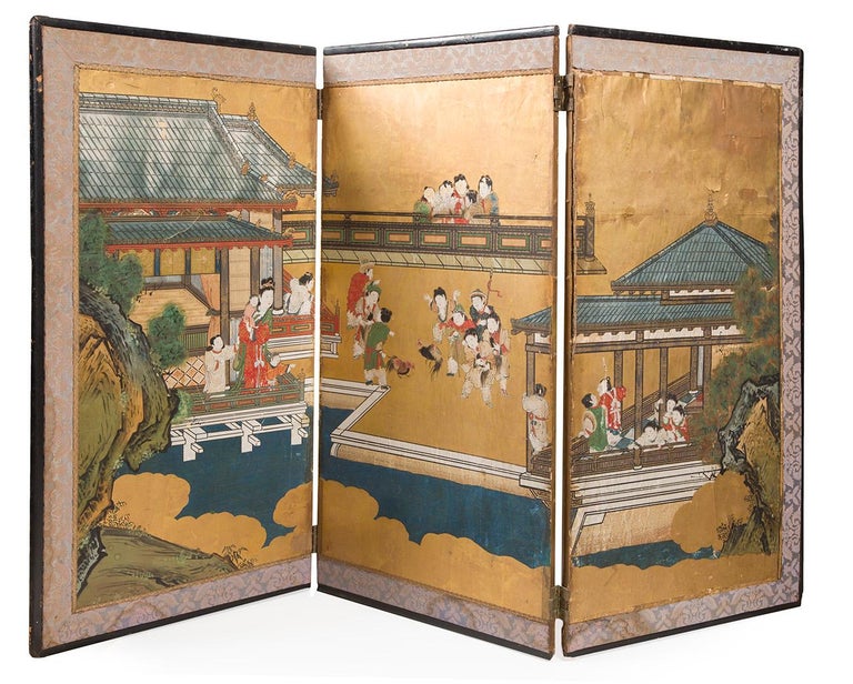 Pair of Japanese 18th Century Folding Screens For Sale at 1stDibs