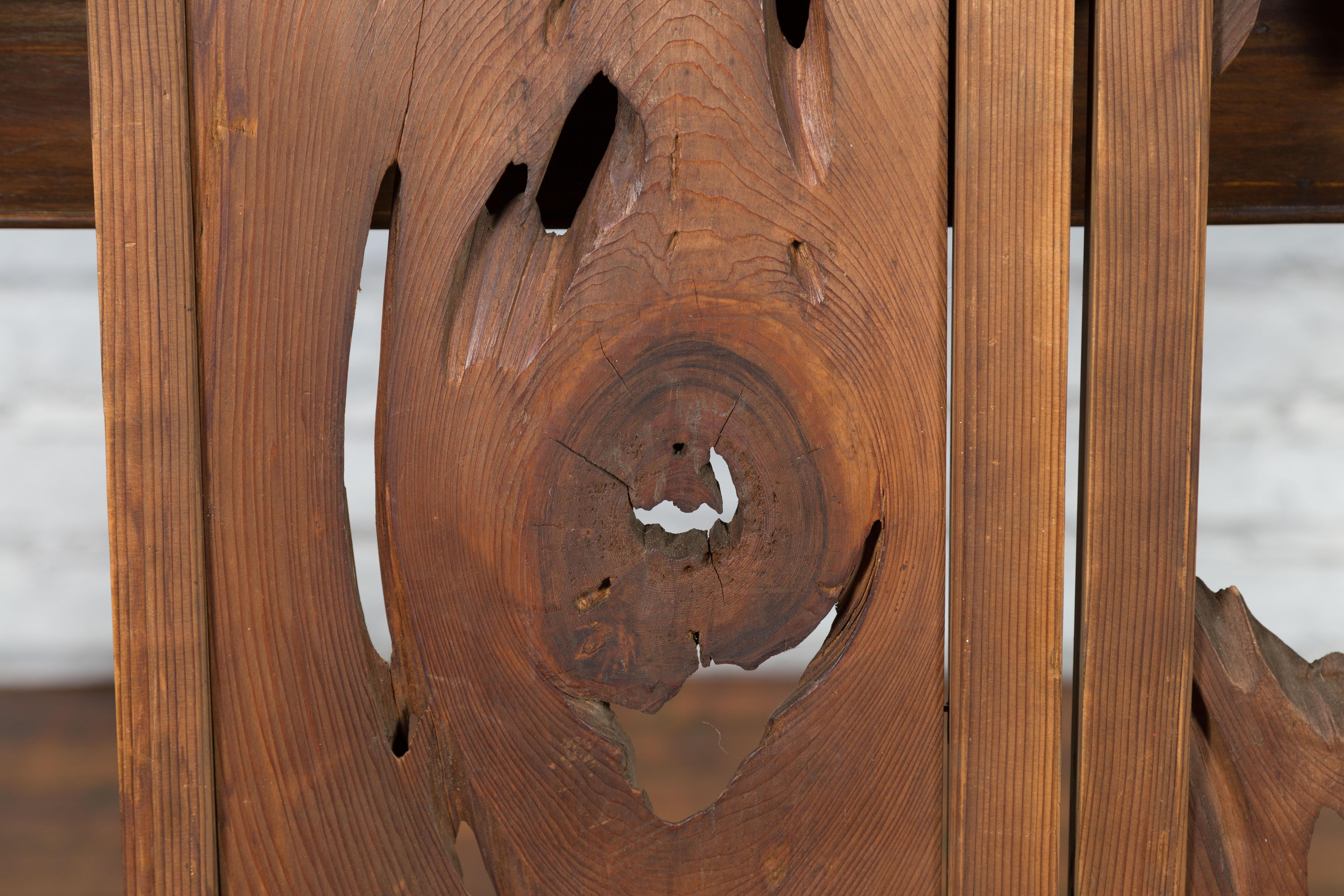 Pair of Japanese 19th Century Ranma Transom Panels with Carved Openwork Design 1