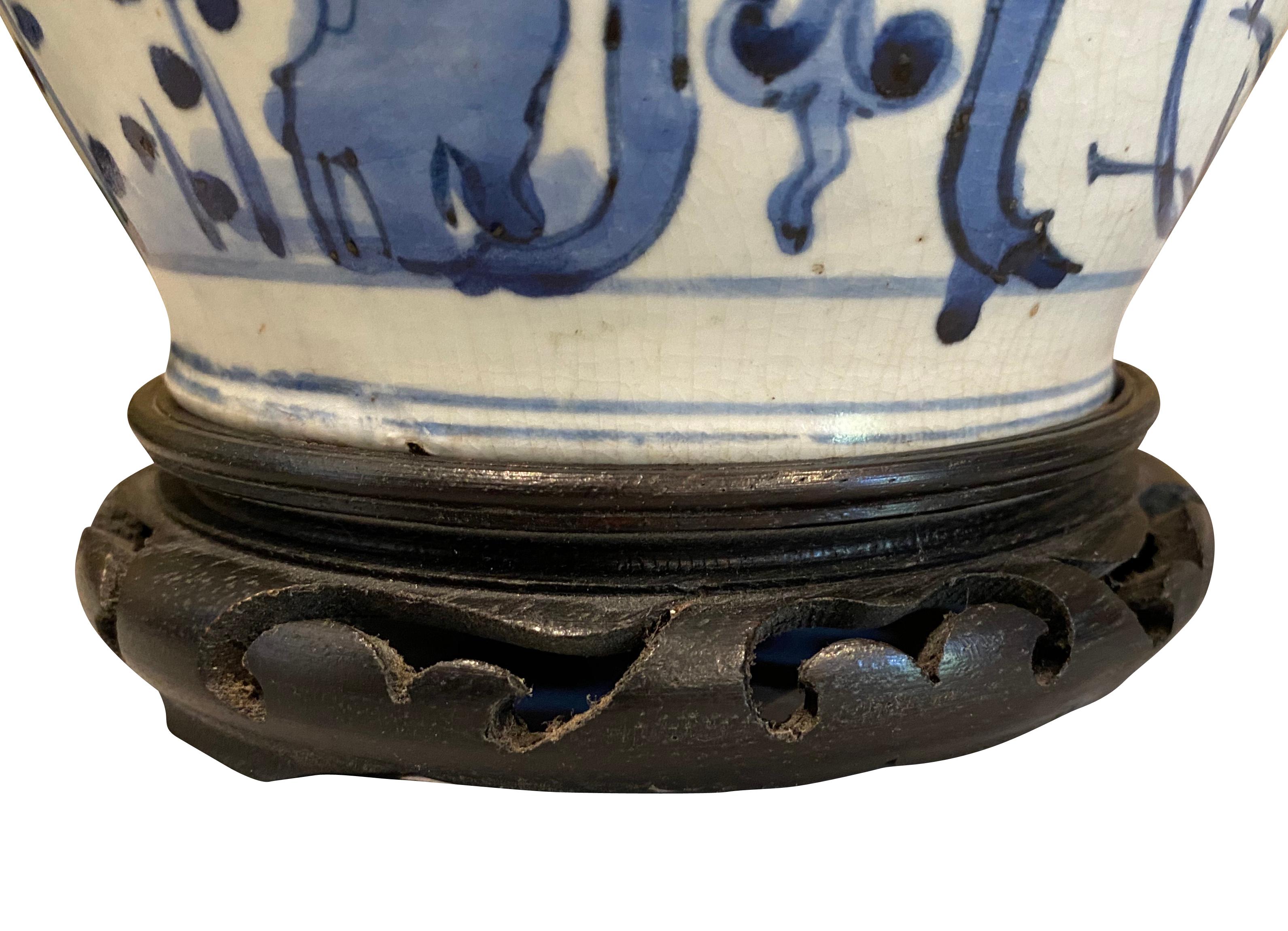 Pair of Japanese Arita Blue and White Porcelain Vases 3