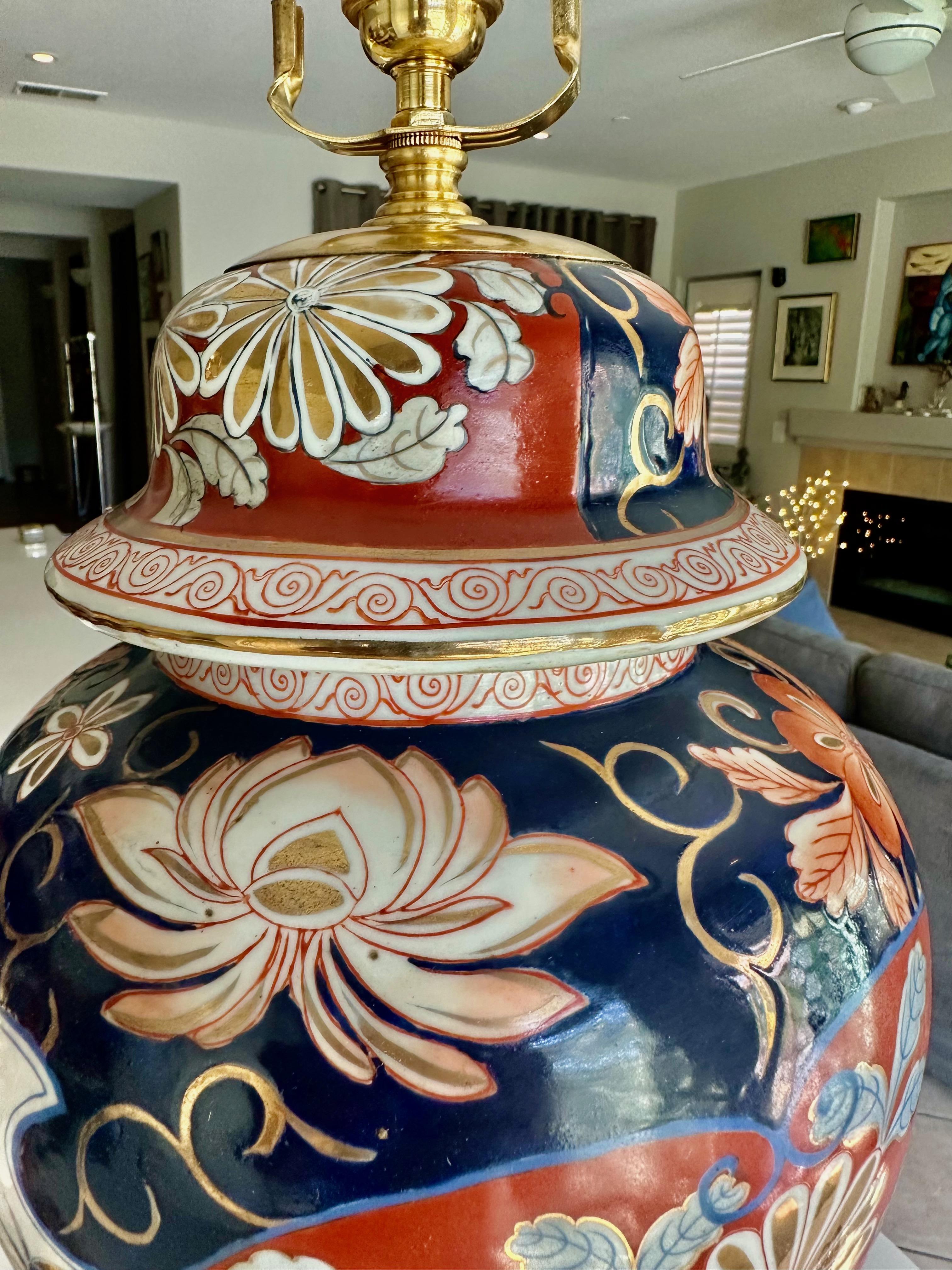 Paire de lampes de table japonaises en porcelaine Imari Porcelain en vente 8