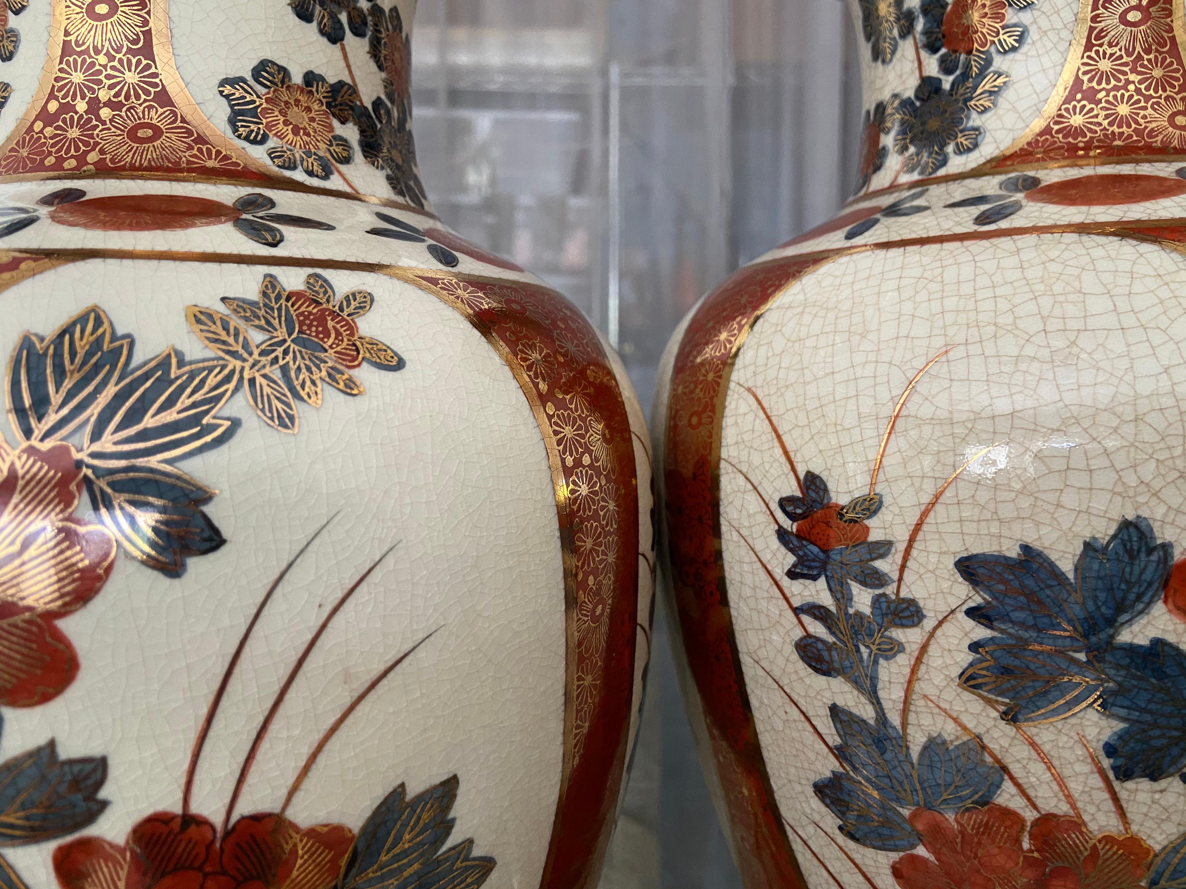 Pair of Japanese Asian Imari Porcelain Table Lamps 7
