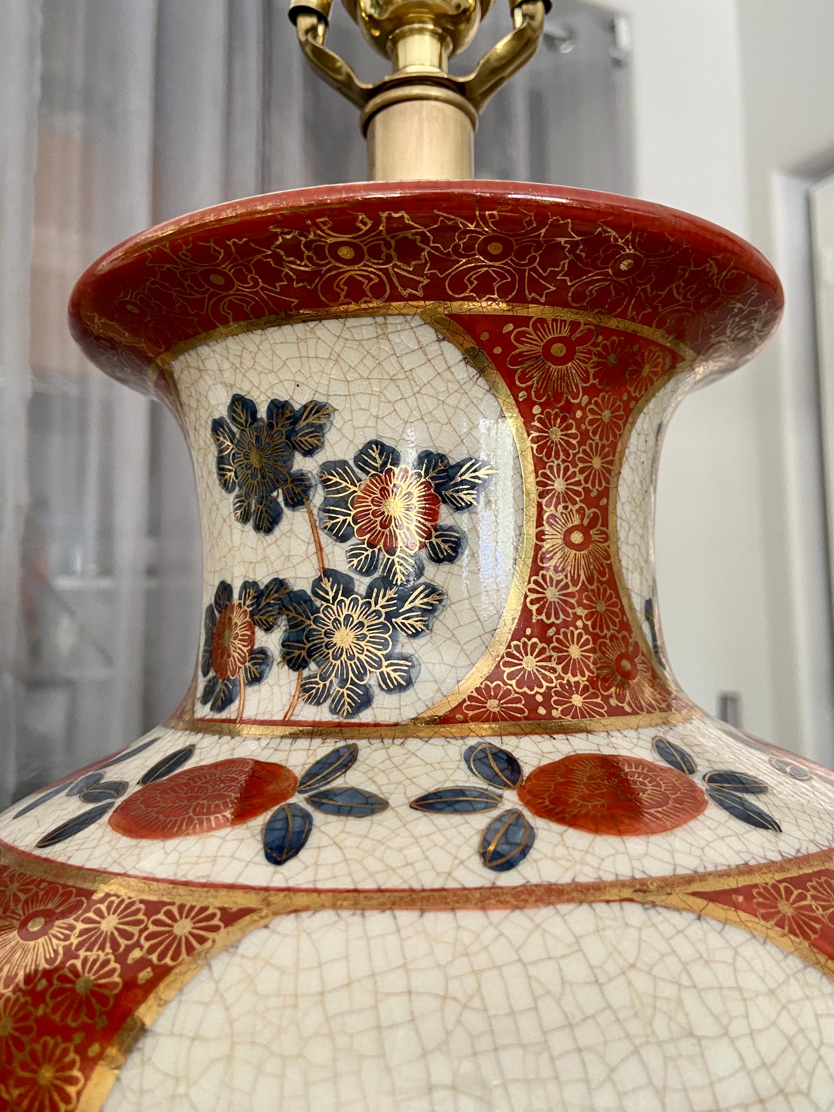Pair of Japanese Asian Imari Porcelain Table Lamps 9
