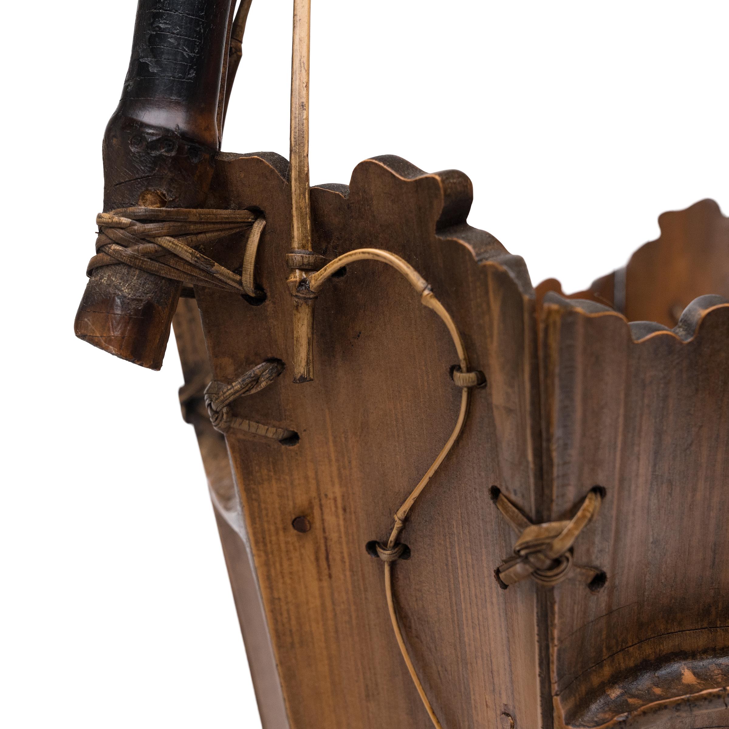 Bambou Paire de paniers à fleurs japonais en bambou, c. C. 1920 en vente