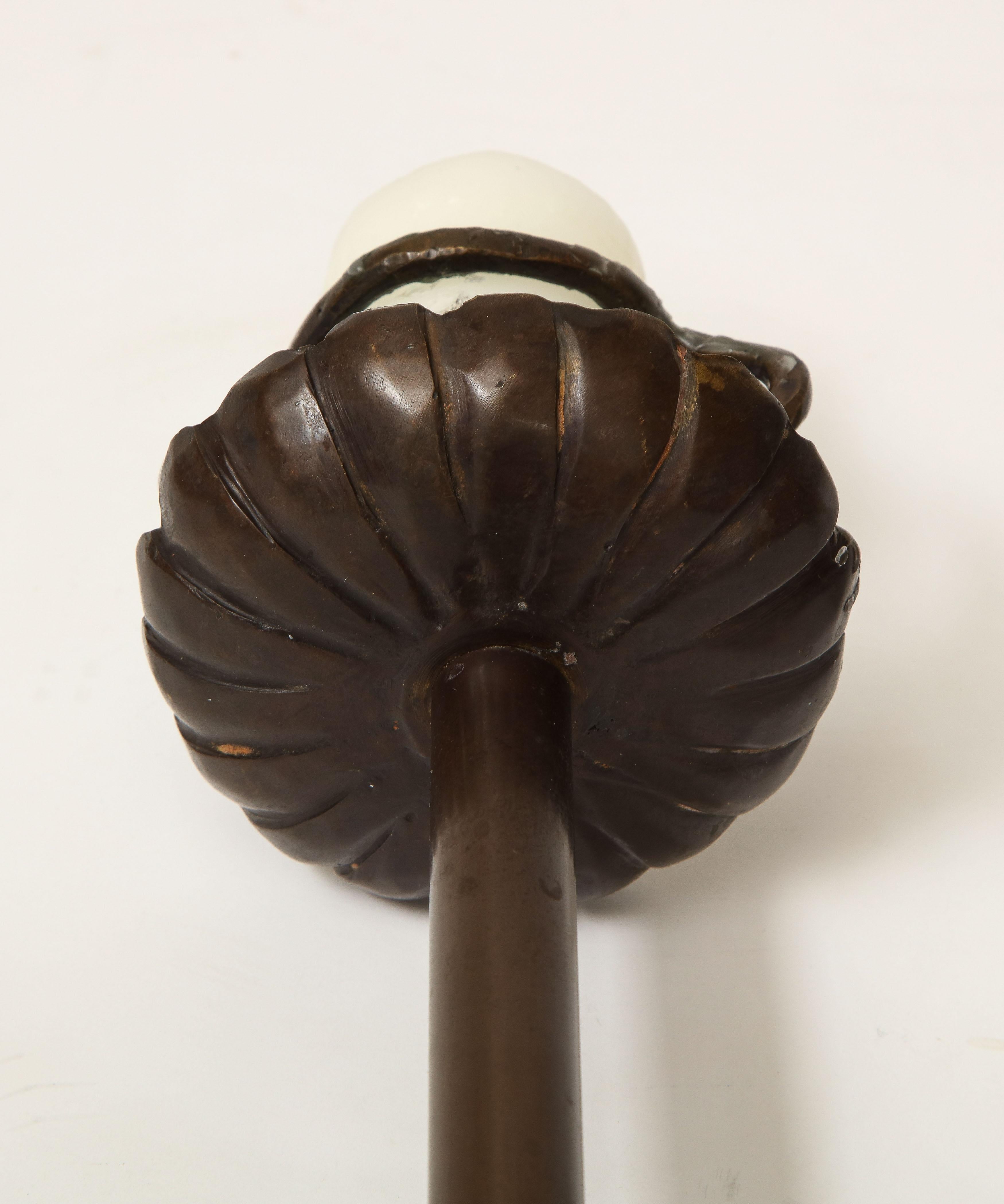 Pair of Japanese Bronze Candlesticks, Shokudai 9