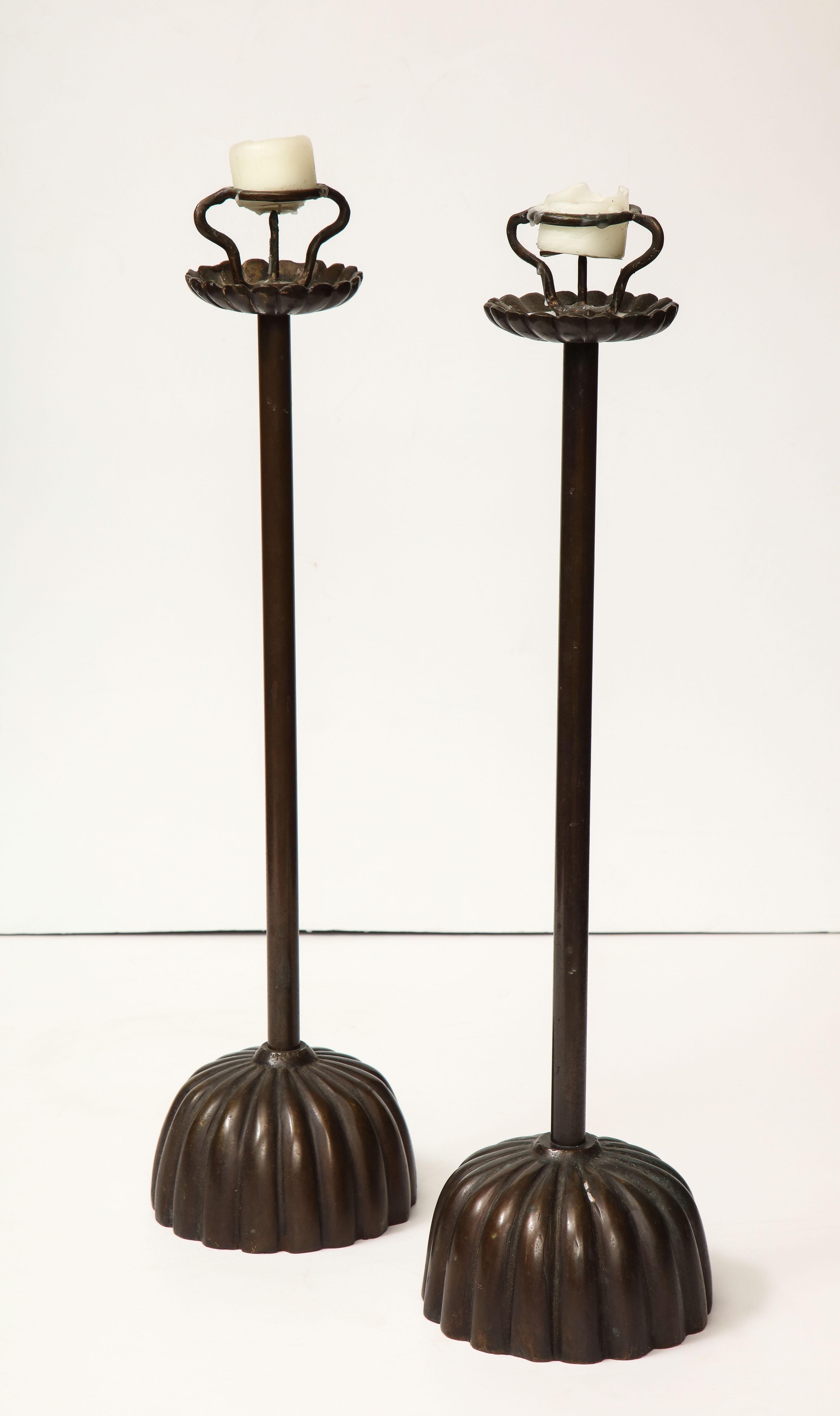 Pair of Japanese Shokudai, candlesticks.