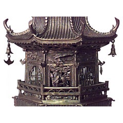 Pair of Japanese Bronze Elephant Pagoda Figures