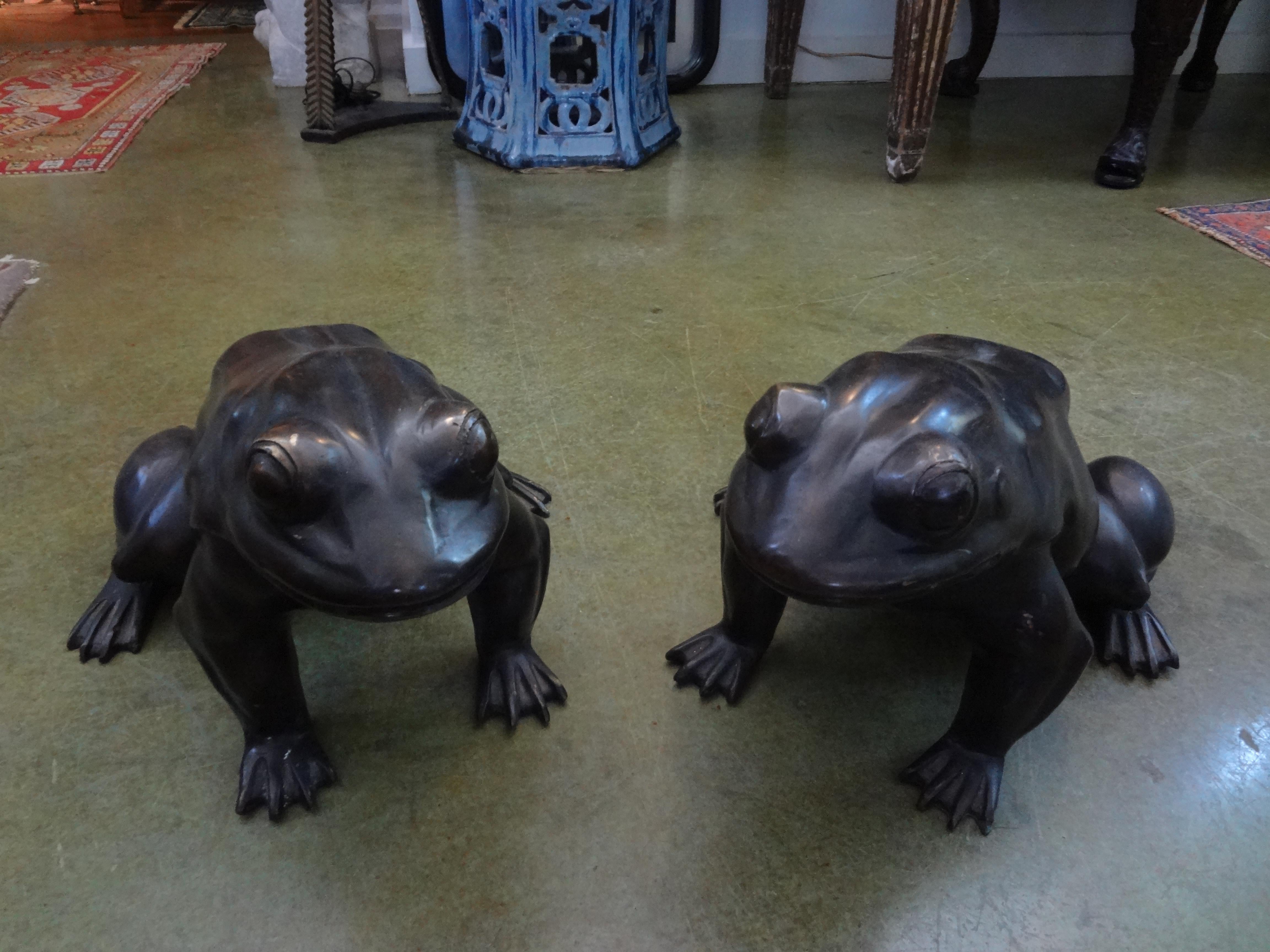Other Pair Of Japanese Bronze Frog Sculptures For Sale