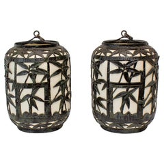 Pair of Japanese Bronze Garden Lanterns