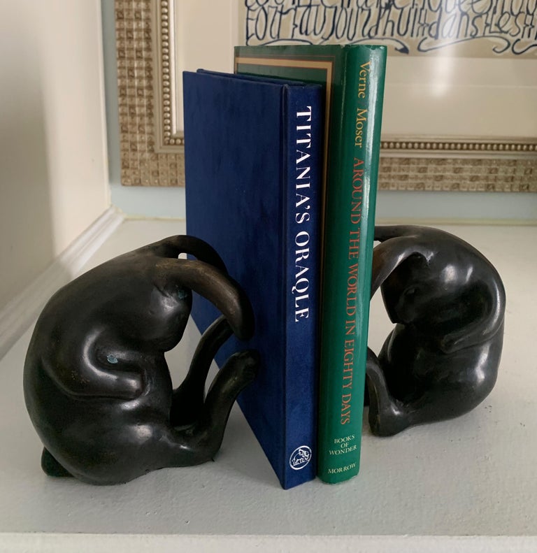 Pair of Japanese Bronze Rabbit Bookends at 1stDibs