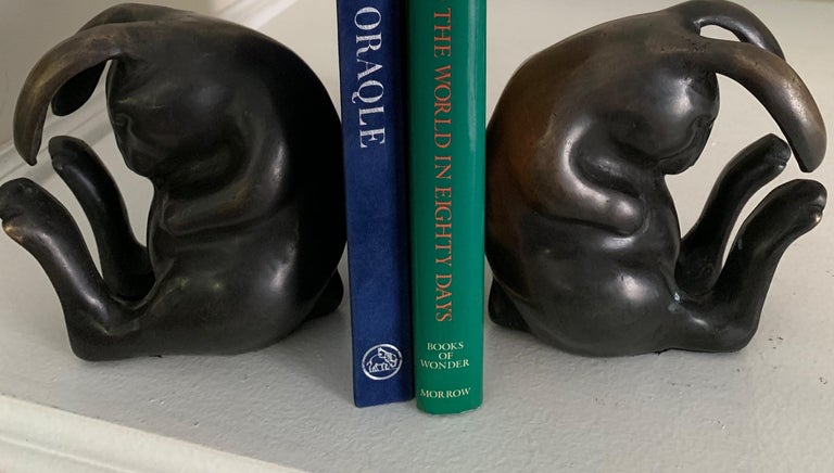 Pair of Japanese Bronze Rabbit Bookends at 1stDibs