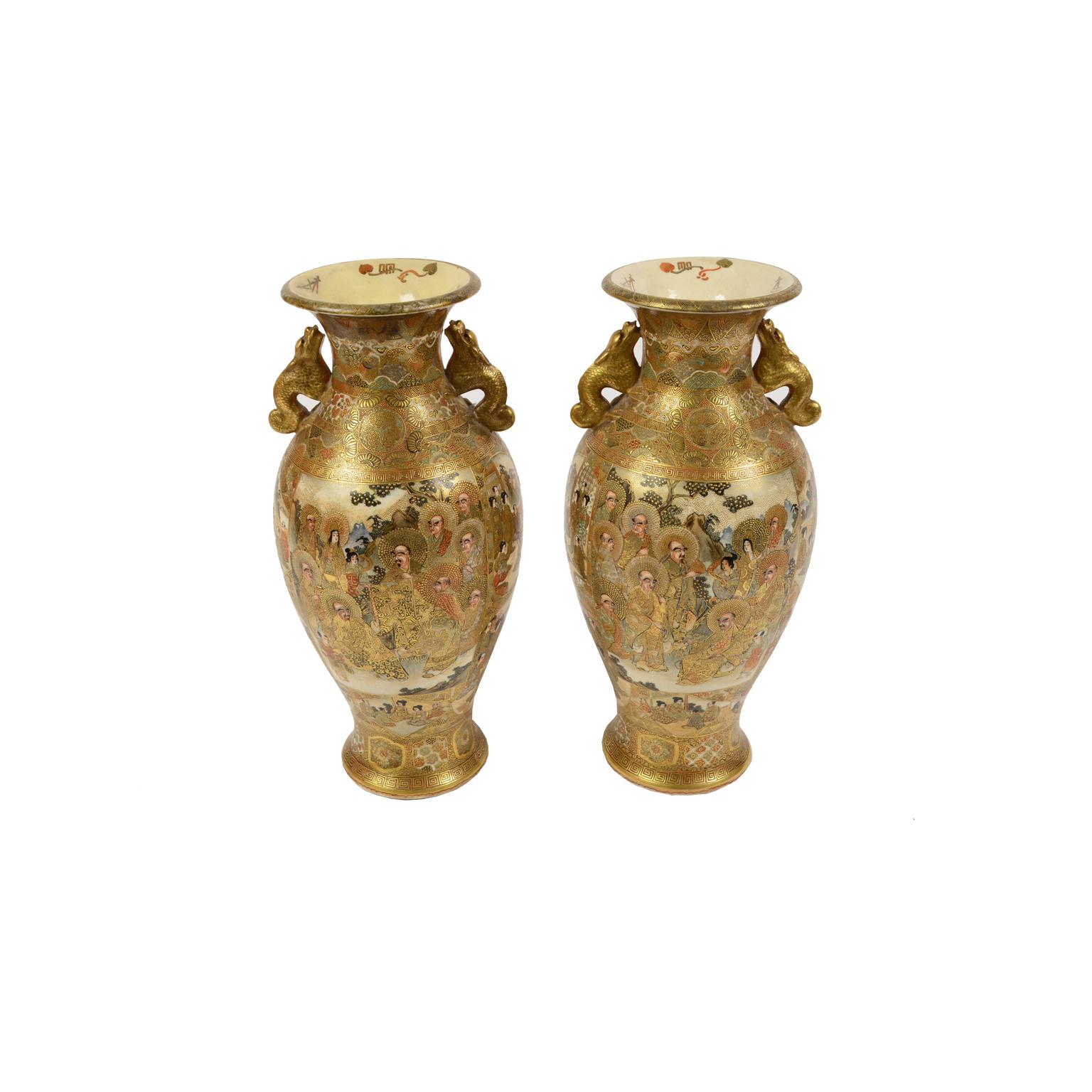 japanese vases with gold