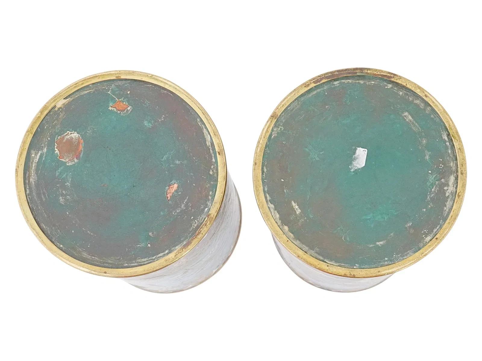 Pair of Japanese Cloisonne Enamel Ducks Birds and Floral Turquoise Grounds Vases (19. Jahrhundert) im Angebot