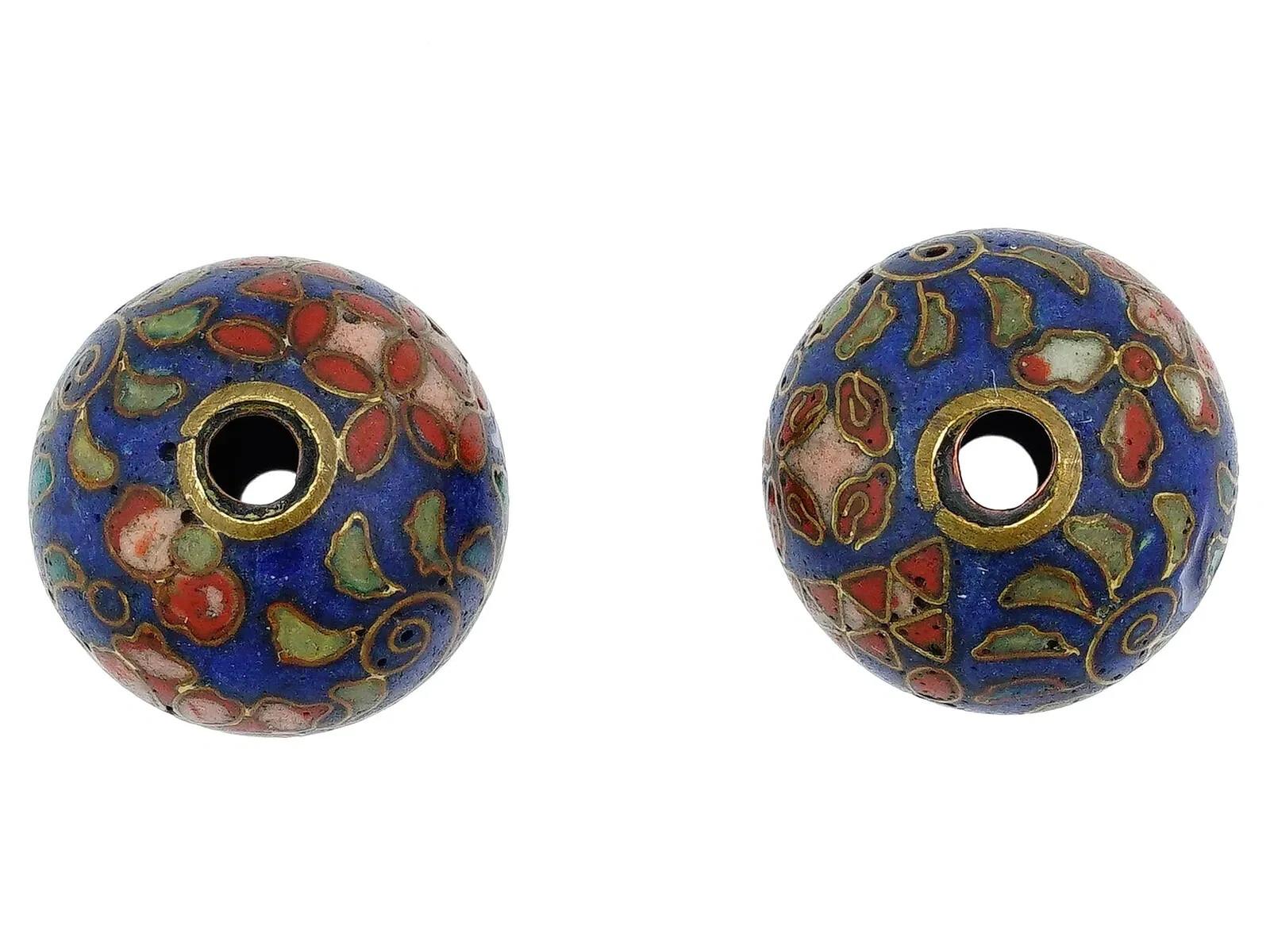 Women's or Men's Pair Of Japanese Cloisonne Enamel Ojime Beads For Sale
