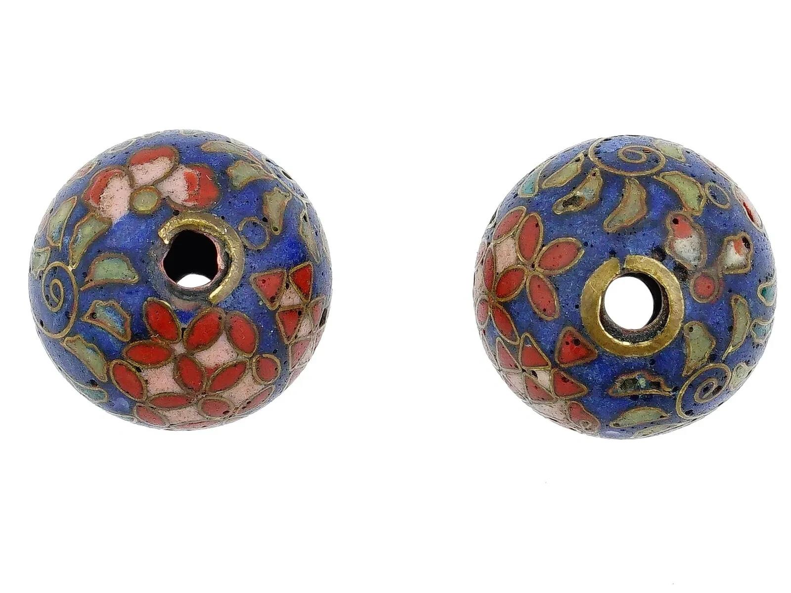 Women's or Men's Pair Of Japanese Cloisonne Enamel Ojime Beads For Sale