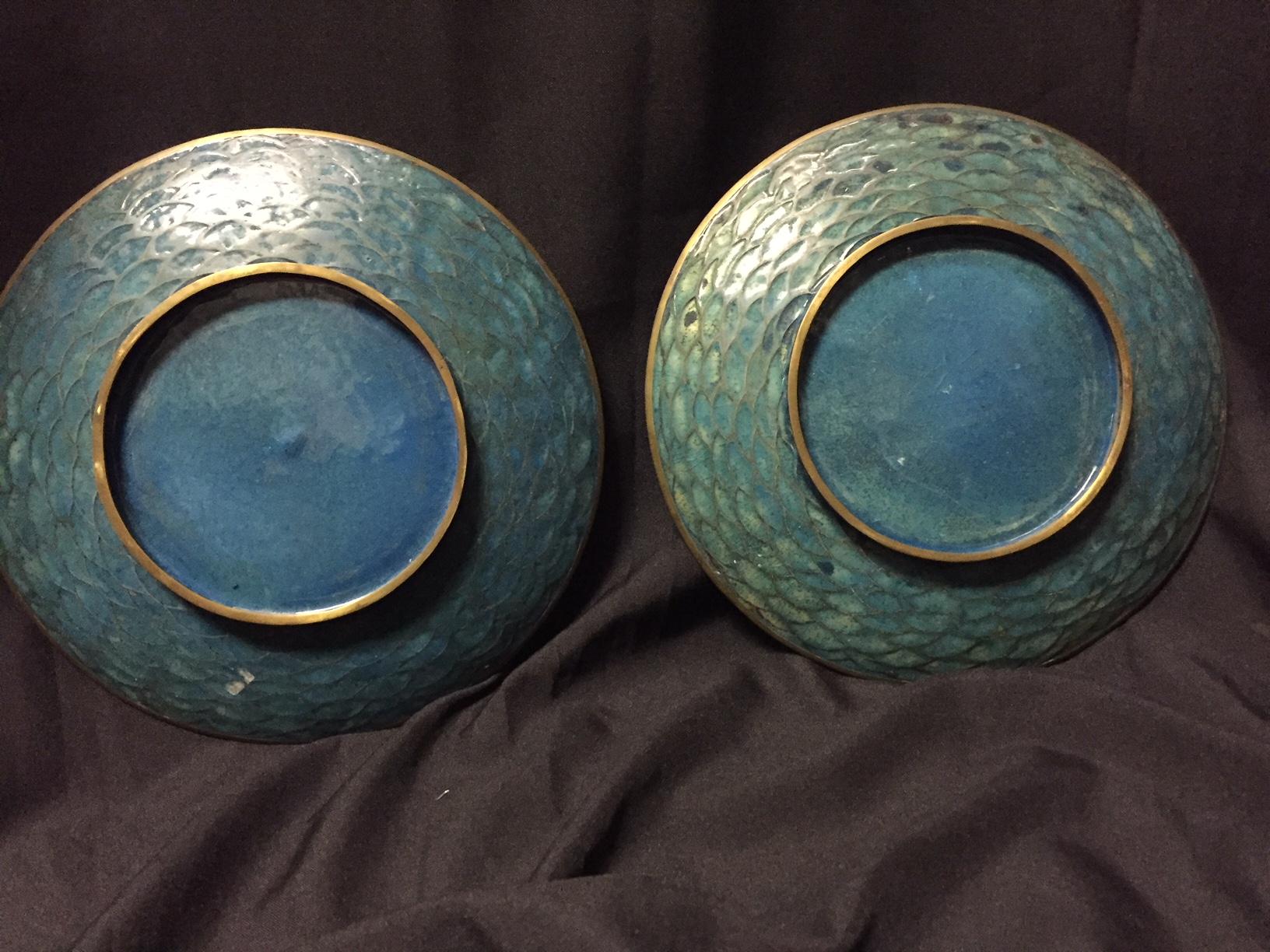 Pair of Japanese Cloisonné Meiji Period Chargers 3