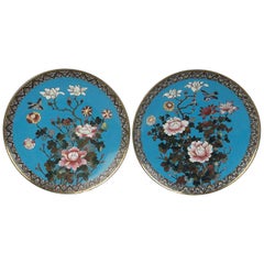 Pair of Japanese Cloisonné Meiji Period Chargers