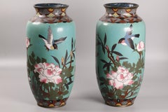 pair of Japanese cloisonné vases, 19th c.