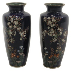 Pair of Japanese Cloisonne Vases 