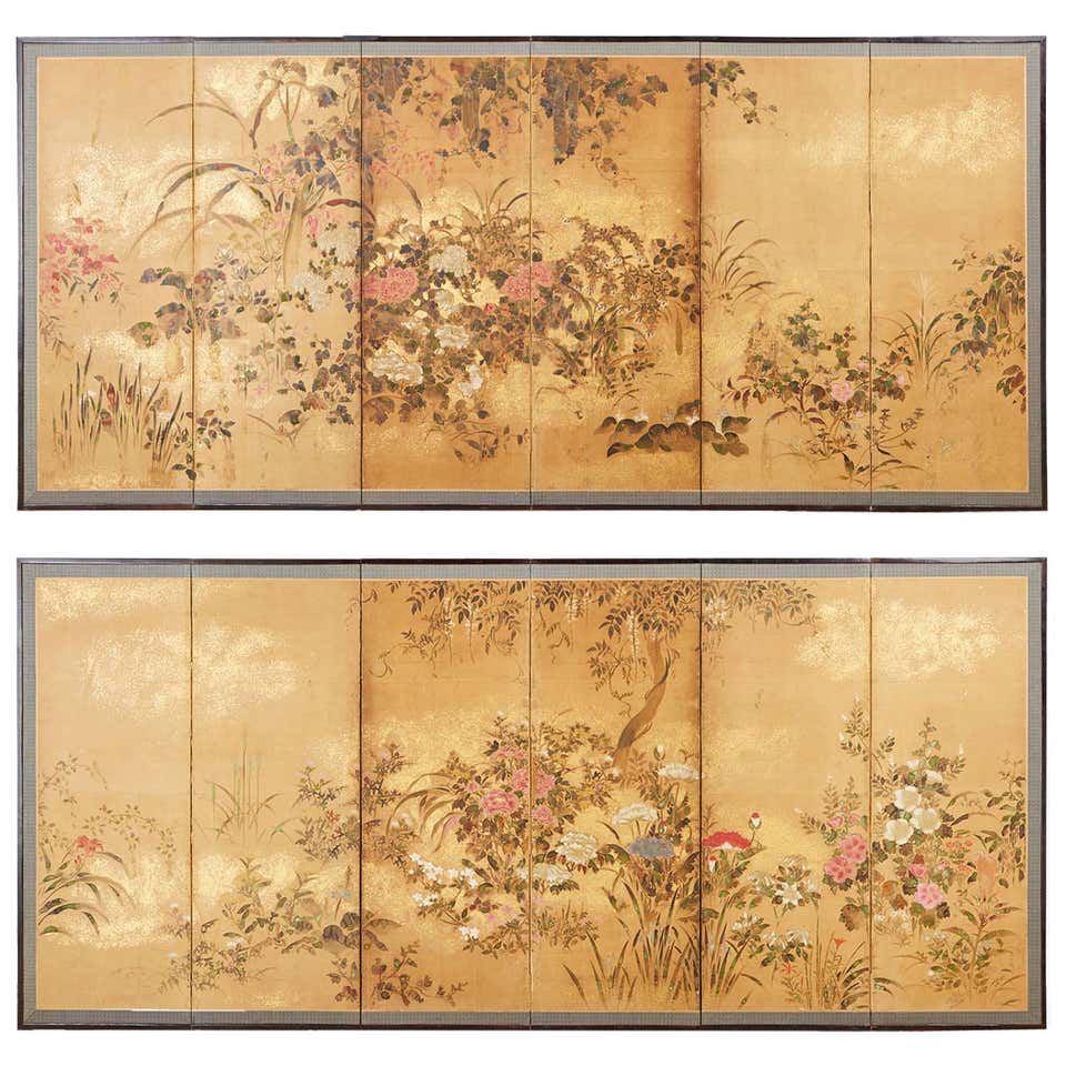 Japanese Screen Antique Asian Paintings and Screens - 1,755 For Sale at 1stDibs ...