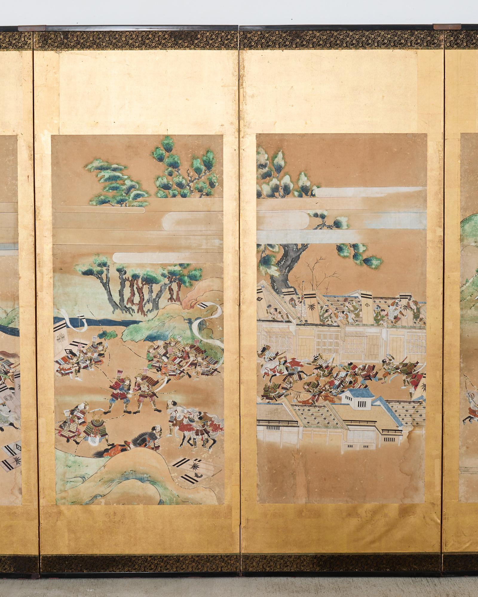 Coppia di paraventi giapponesi Edo/Tokugawa Racconto di Heiki in vendita 3