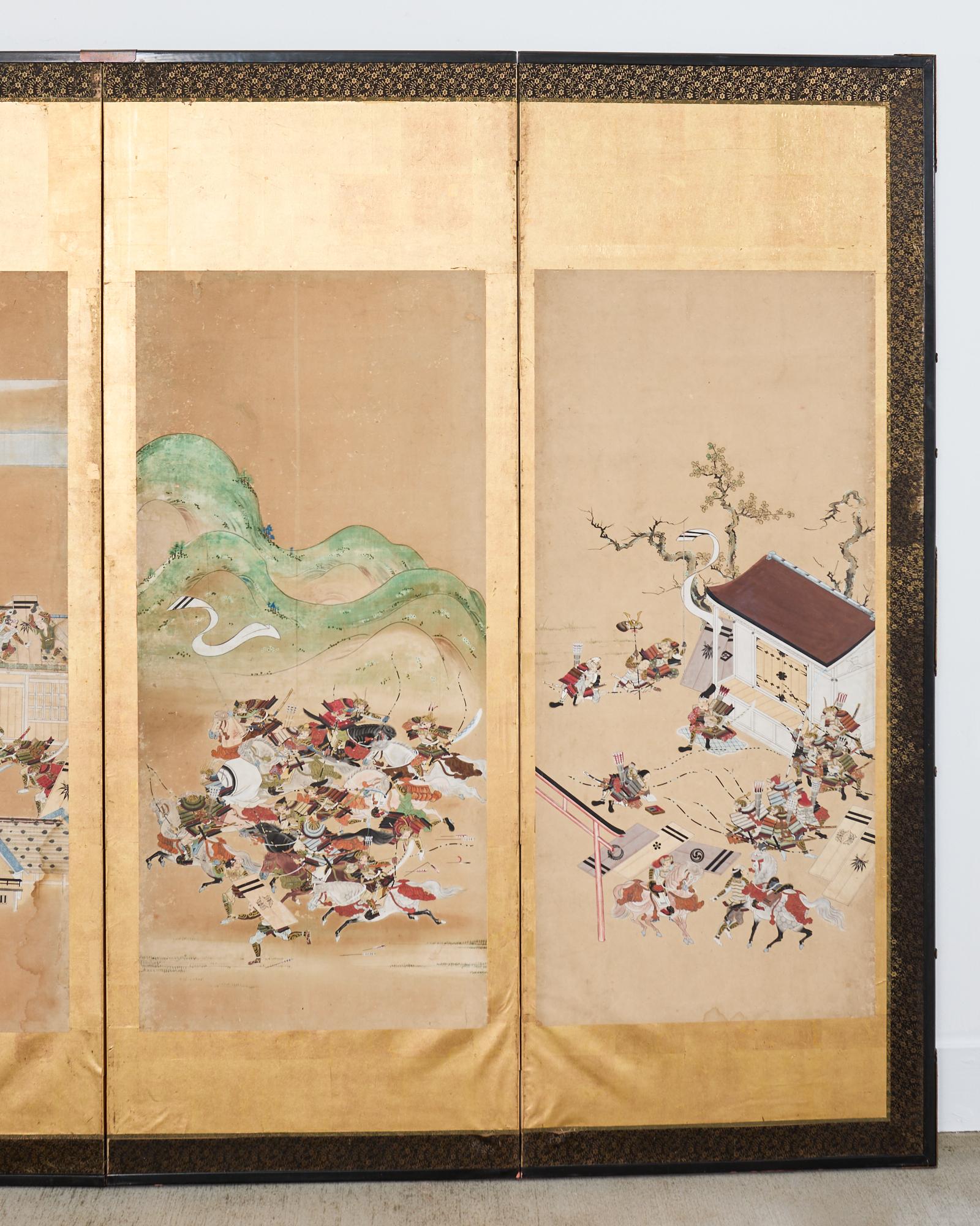 Coppia di paraventi giapponesi Edo/Tokugawa Racconto di Heiki in vendita 4