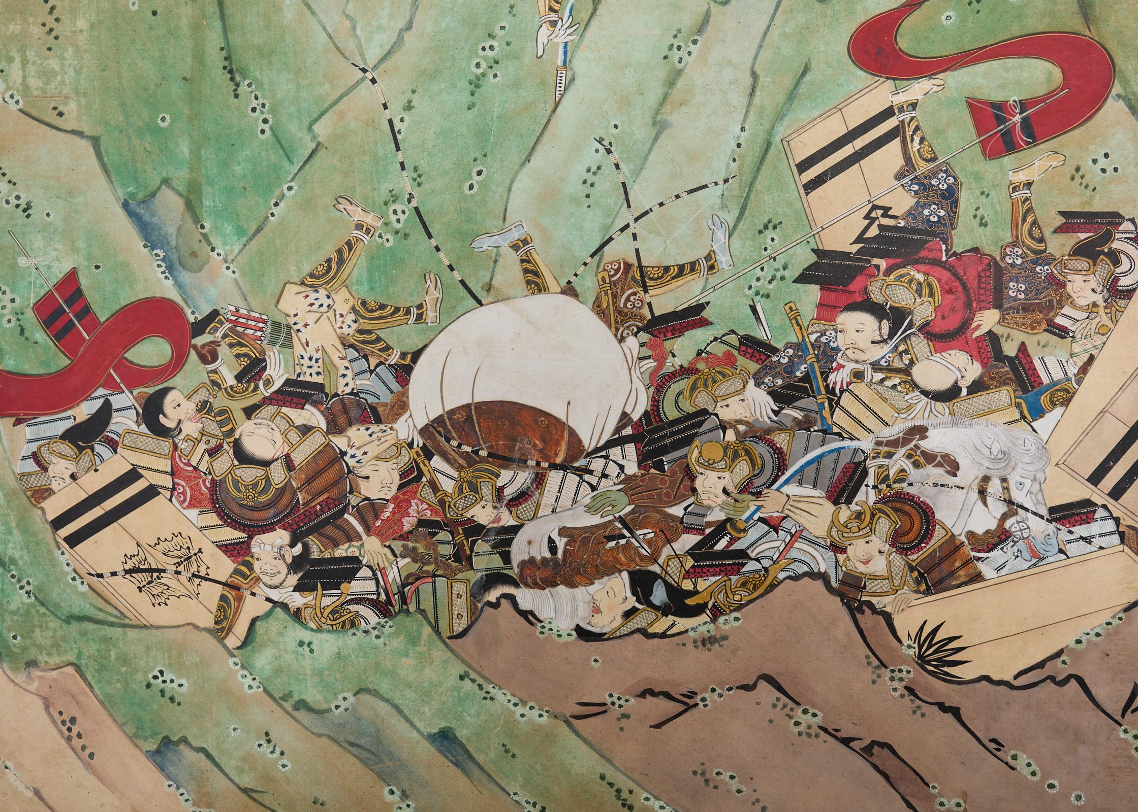 Coppia di paraventi giapponesi Edo/Tokugawa Racconto di Heiki in vendita 5