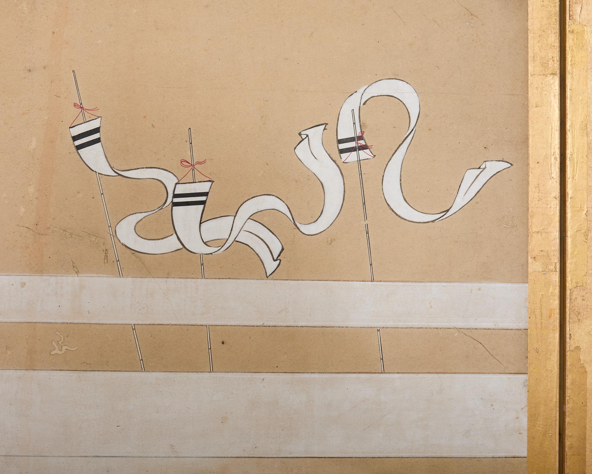 Coppia di paraventi giapponesi Edo/Tokugawa Racconto di Heiki in vendita 8