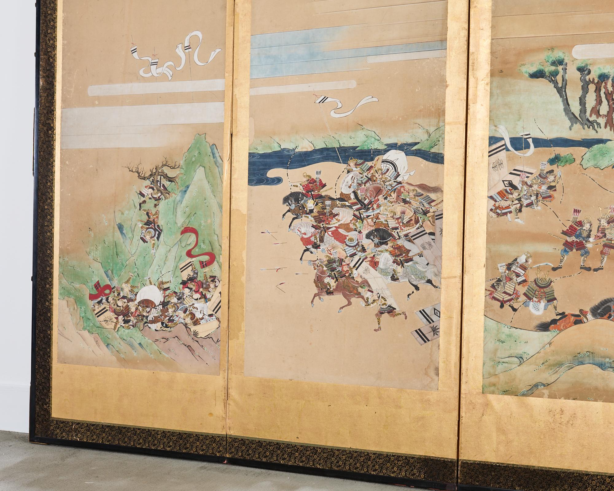 Coppia di paraventi giapponesi Edo/Tokugawa Racconto di Heiki in vendita 10