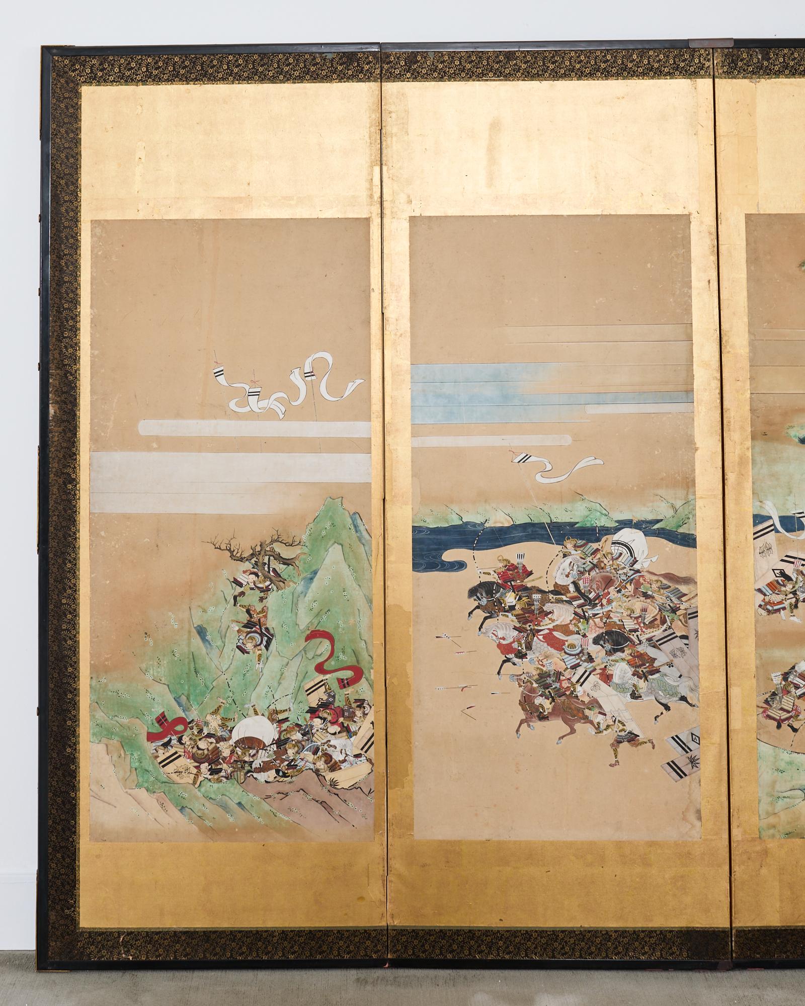 Coppia di paraventi giapponesi Edo/Tokugawa Racconto di Heiki in vendita 2