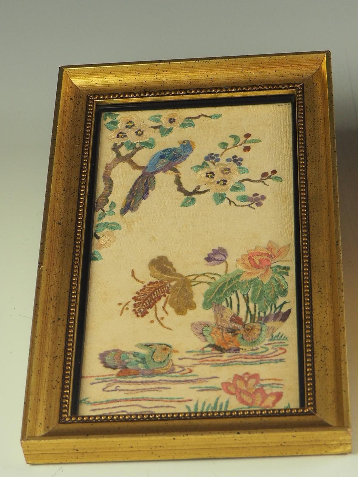 Pair of Japanese Embroidered Framed Pictures 3