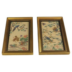 Pair of Japanese Embroidered Framed Pictures