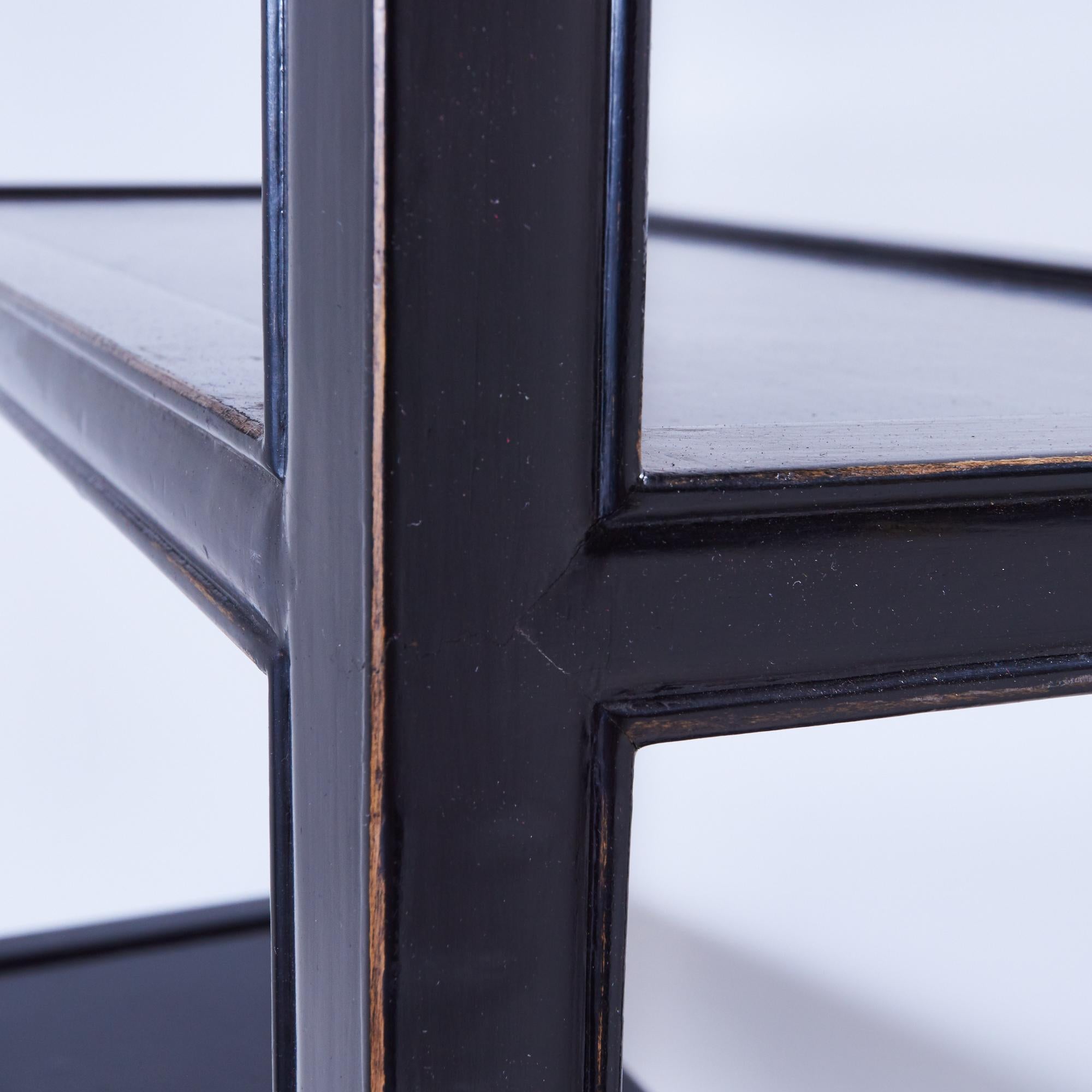 Lacquered Pair of Japanese Étagères Wooden Shelves