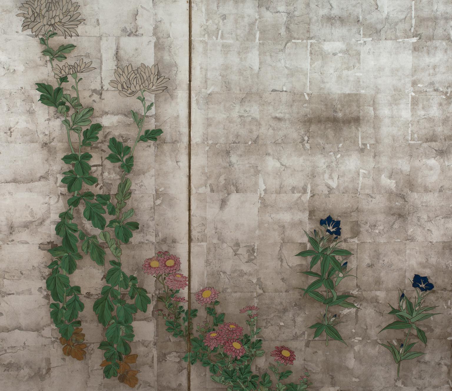 Pair of Japanese Folding Screens, Rinpa School, 19th Century 3