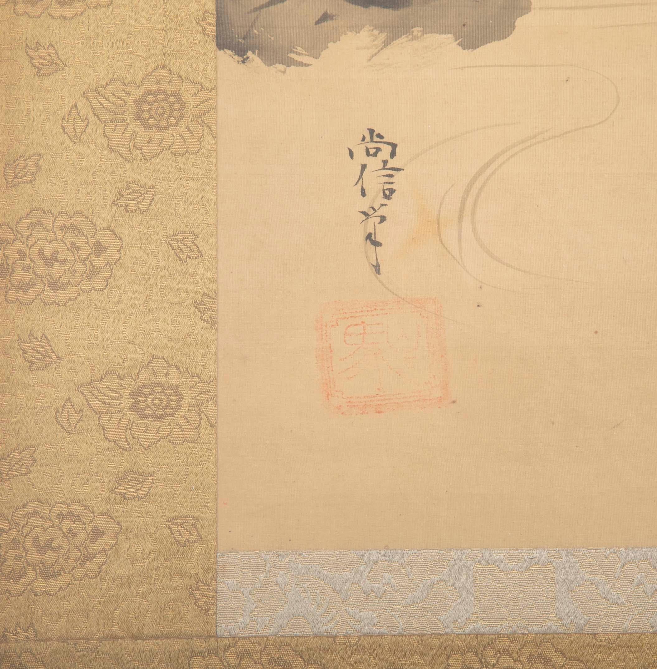 Paire de volutes japonaises encadrées avec décoration de lotus, d'héron blanc et de canard en vente 8