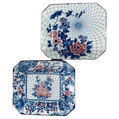 Pair of Japanese Hand Painted MCI Porcelain Wall Plates