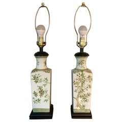 Pair of Japanese Hand Painted Porcelain Lamps Pair of Japanese Hand Painted Porcelain Lamps
