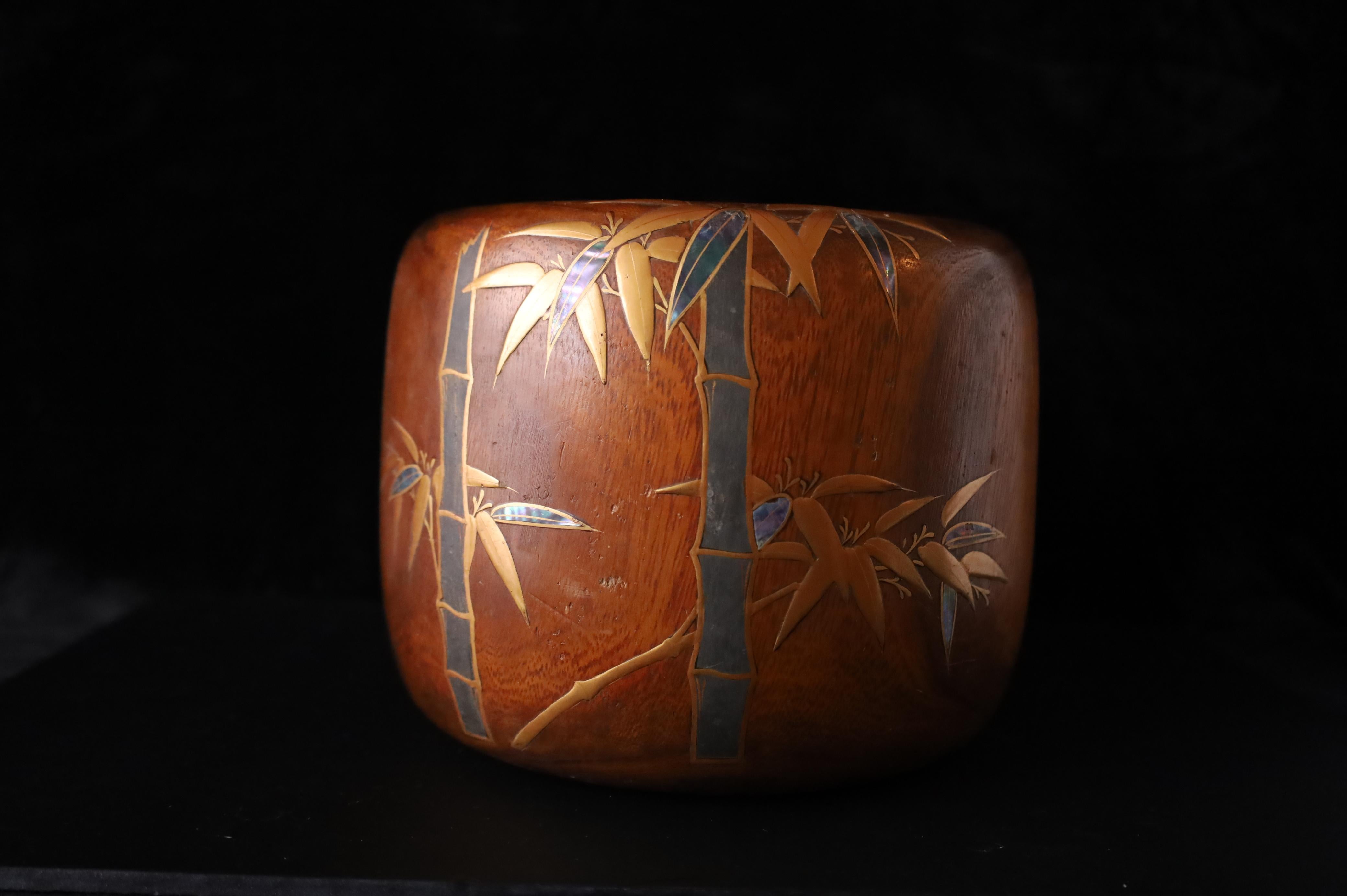 Paire de Hibachi japonais avec motif de bambou incrusté en vente 5