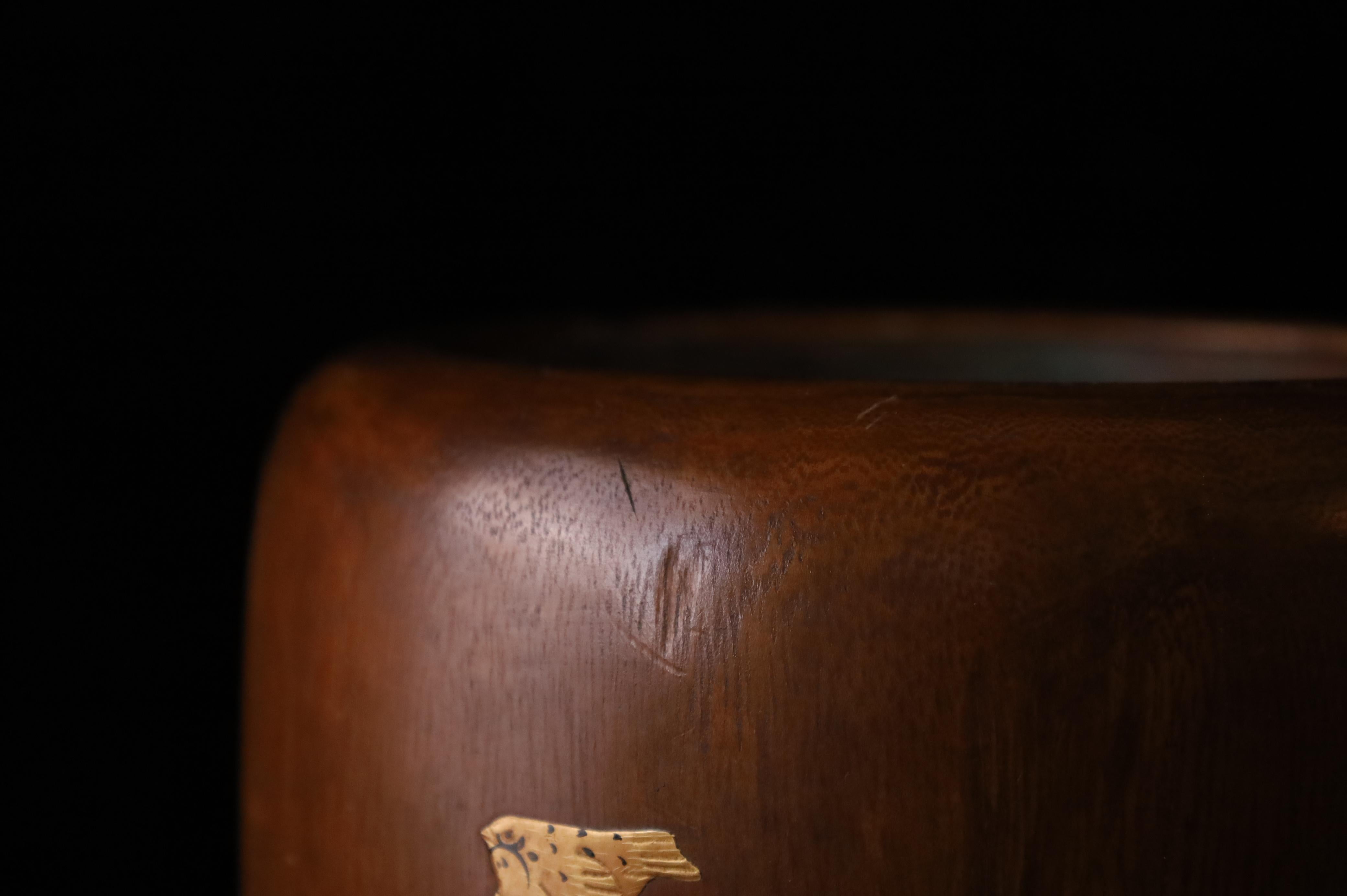 Paire de Hibachi japonais avec motif de bambou incrusté en vente 2