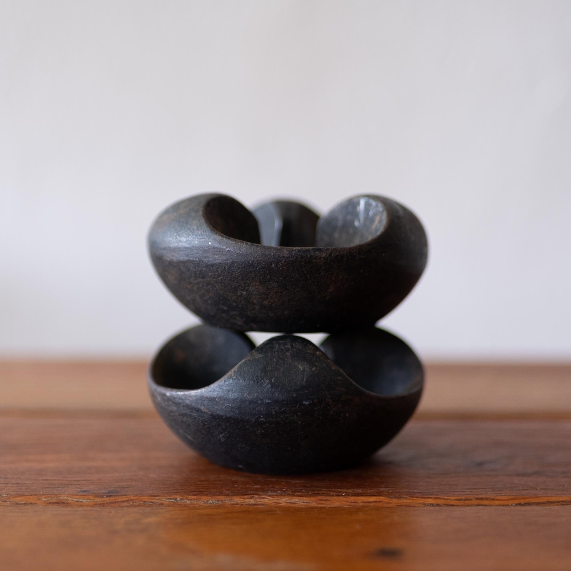 Mid-Century Modern Pair of Japanese Iron Candleholders, 1950s