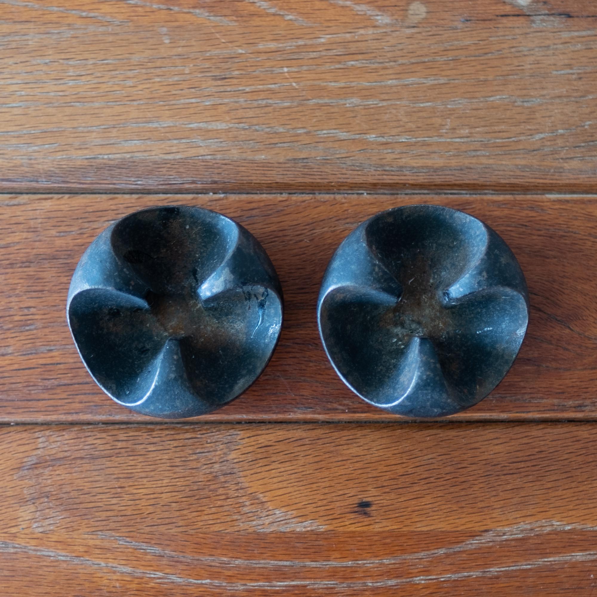 Mid-20th Century Pair of Japanese Iron Candleholders, 1950s