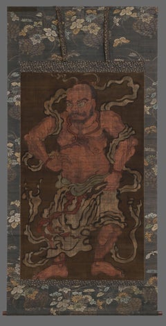 Pair of Japanese kakejiku 掛け軸 (hanging scrolls) depicting Niô guardians 仁王