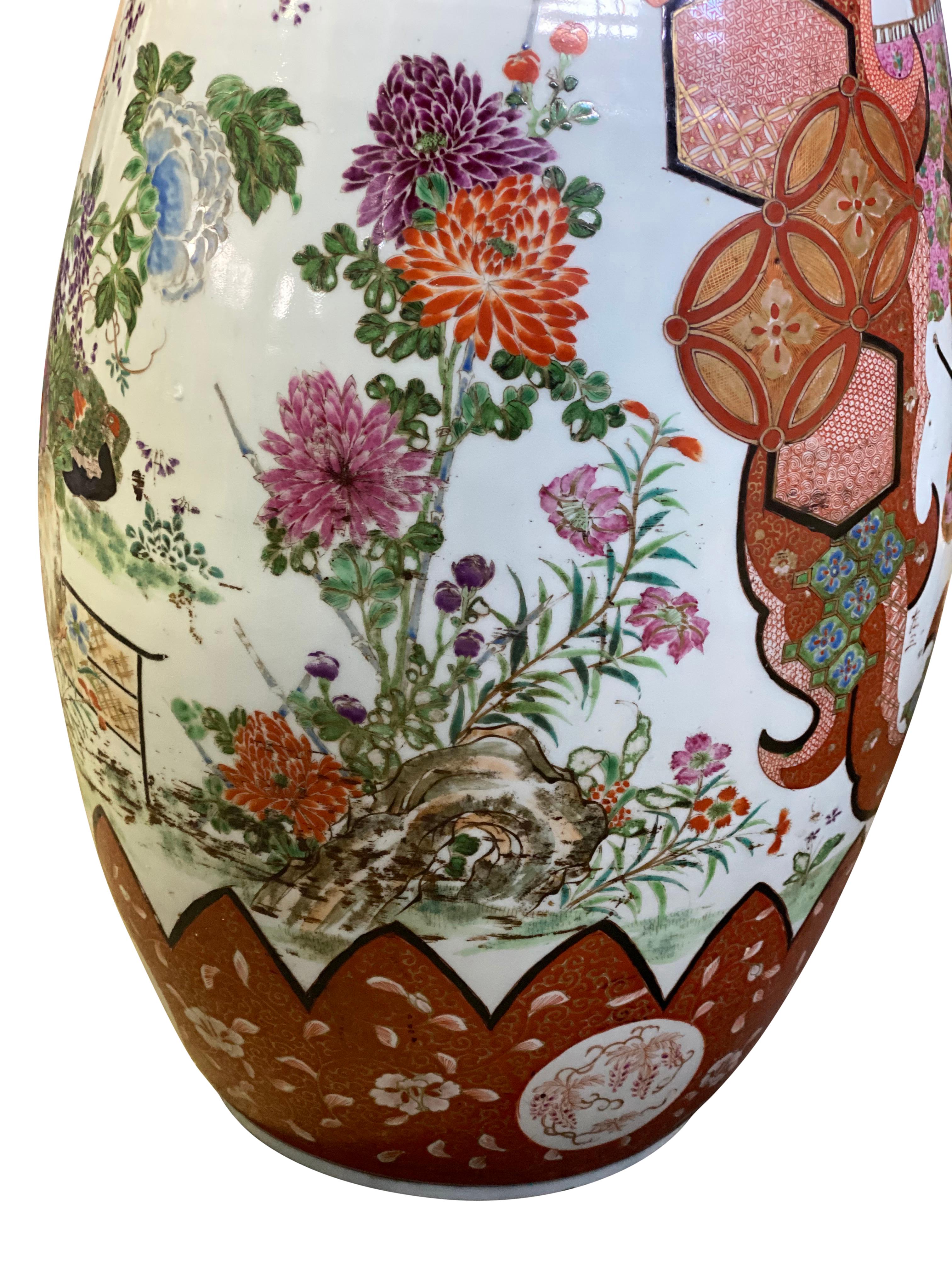 Pair of Japanese Kutani Vases, 19th Century For Sale 9