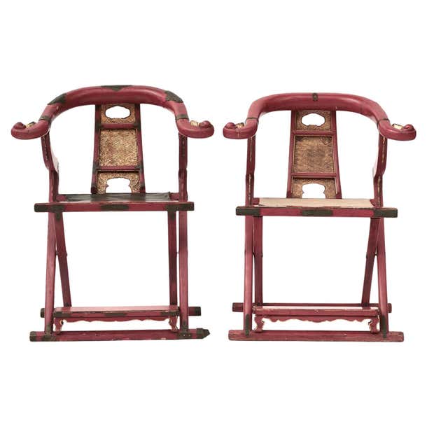 Floding Japanese Chair Pair of Japanese Kyokuroku Folding Chairs For Sale at 1stDibs ...