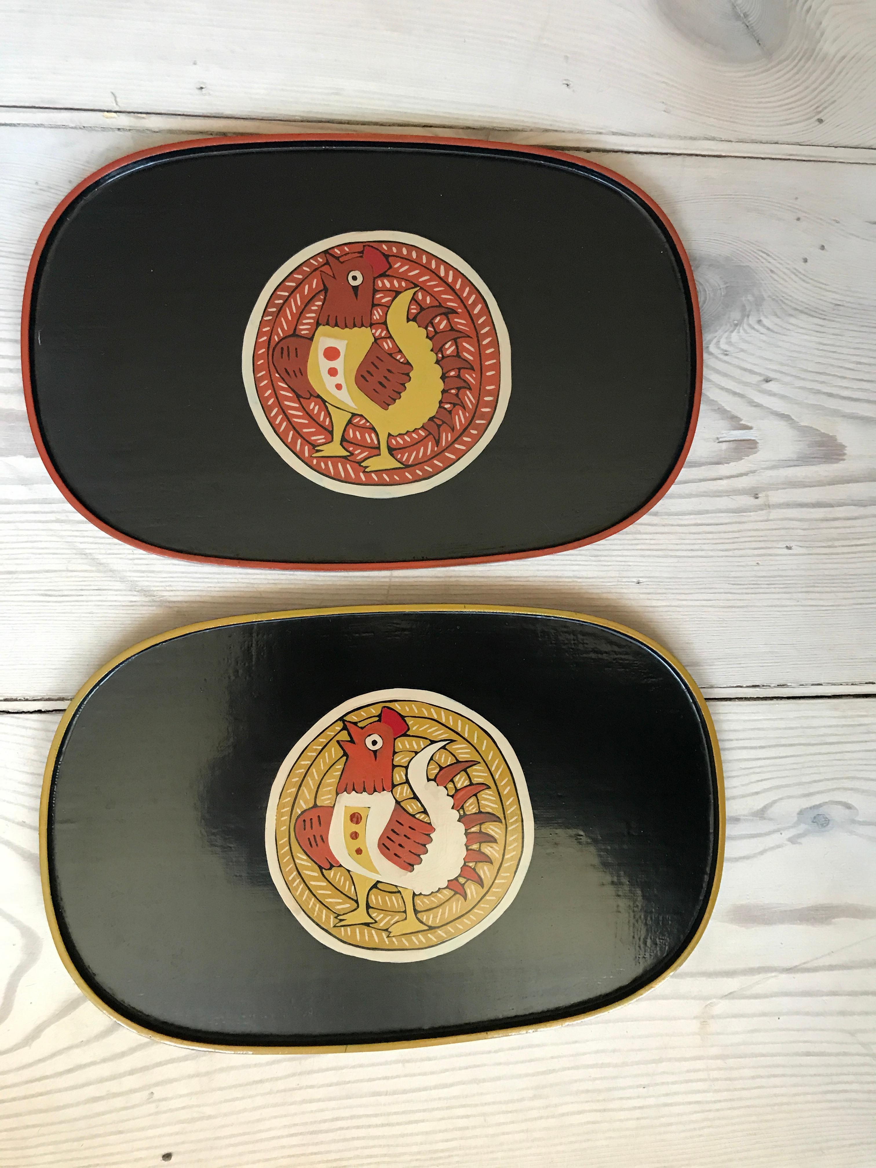 Pair of Japanese Lacquer Trays by Joji Harada In Excellent Condition In Copenhagen K, DK