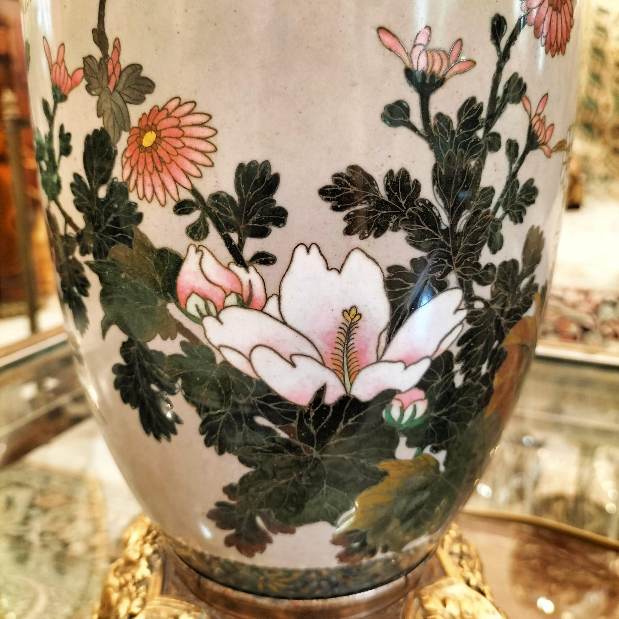 Coppia di grandi lampade giapponesi in smalto cloisonné, XIX secolo in vendita 6