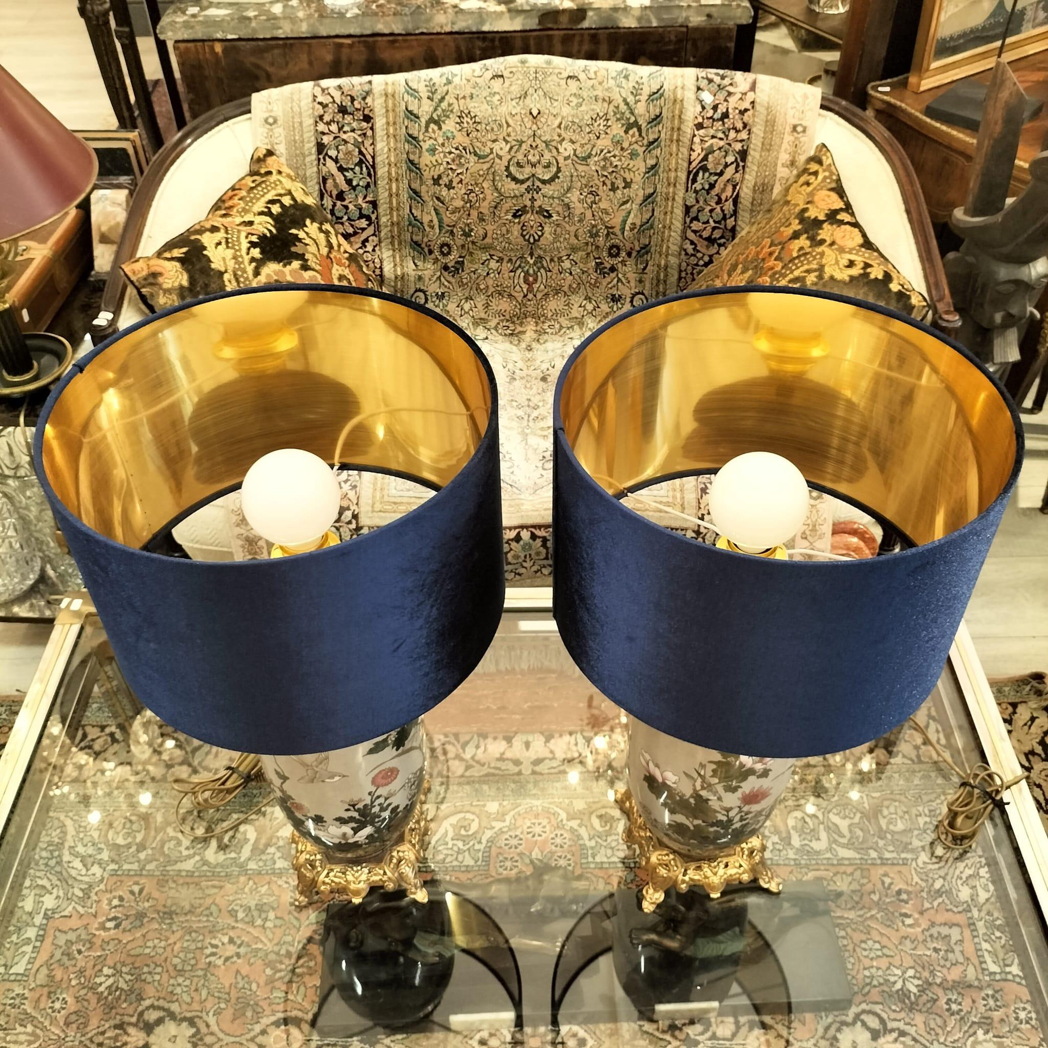 Coppia di grandi lampade giapponesi in smalto cloisonné, XIX secolo in vendita 12