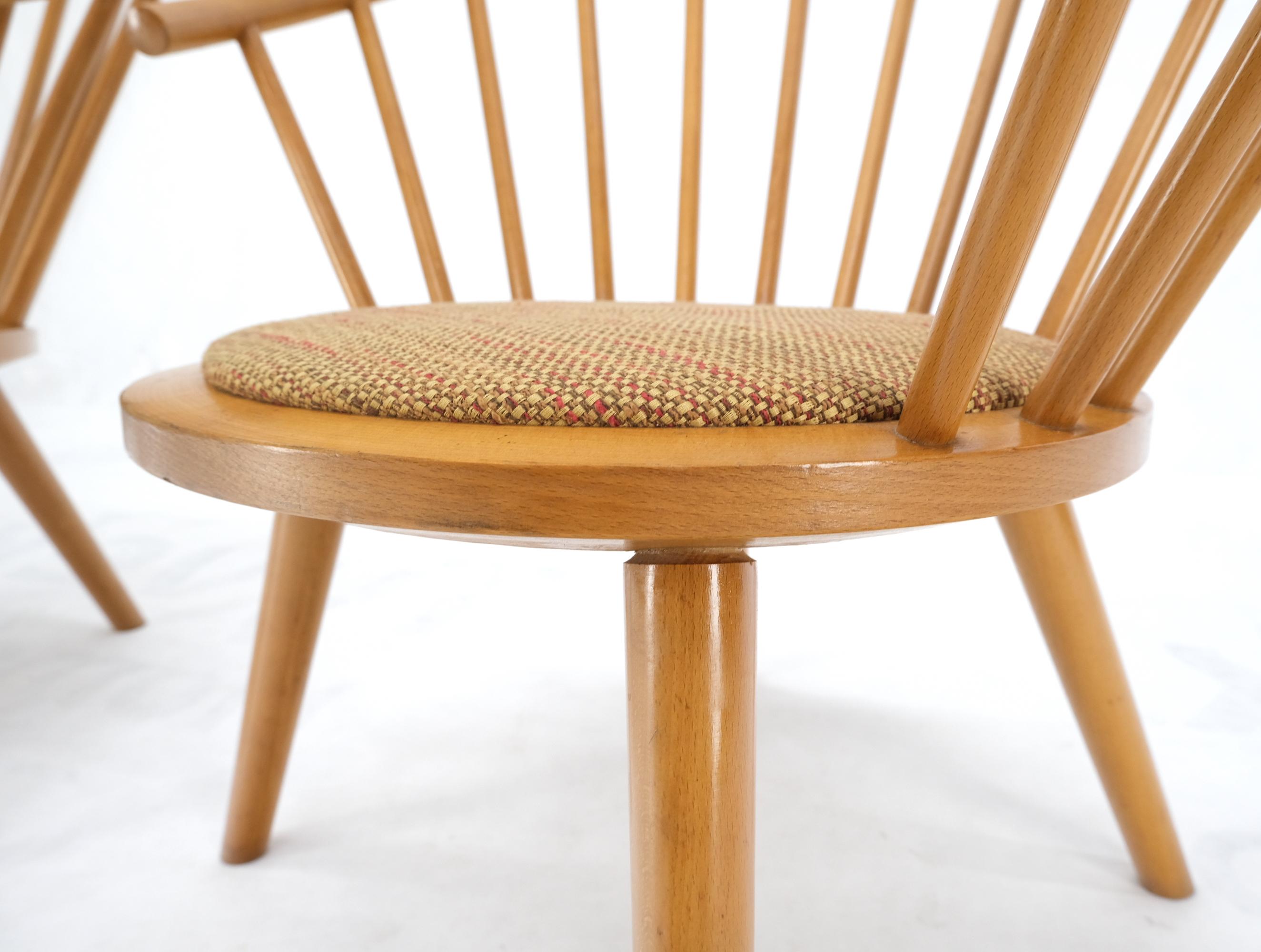Pair of Japanese Mid Century Modern Akita Mokko Fan Barrel Back Lounge Chairs For Sale 6