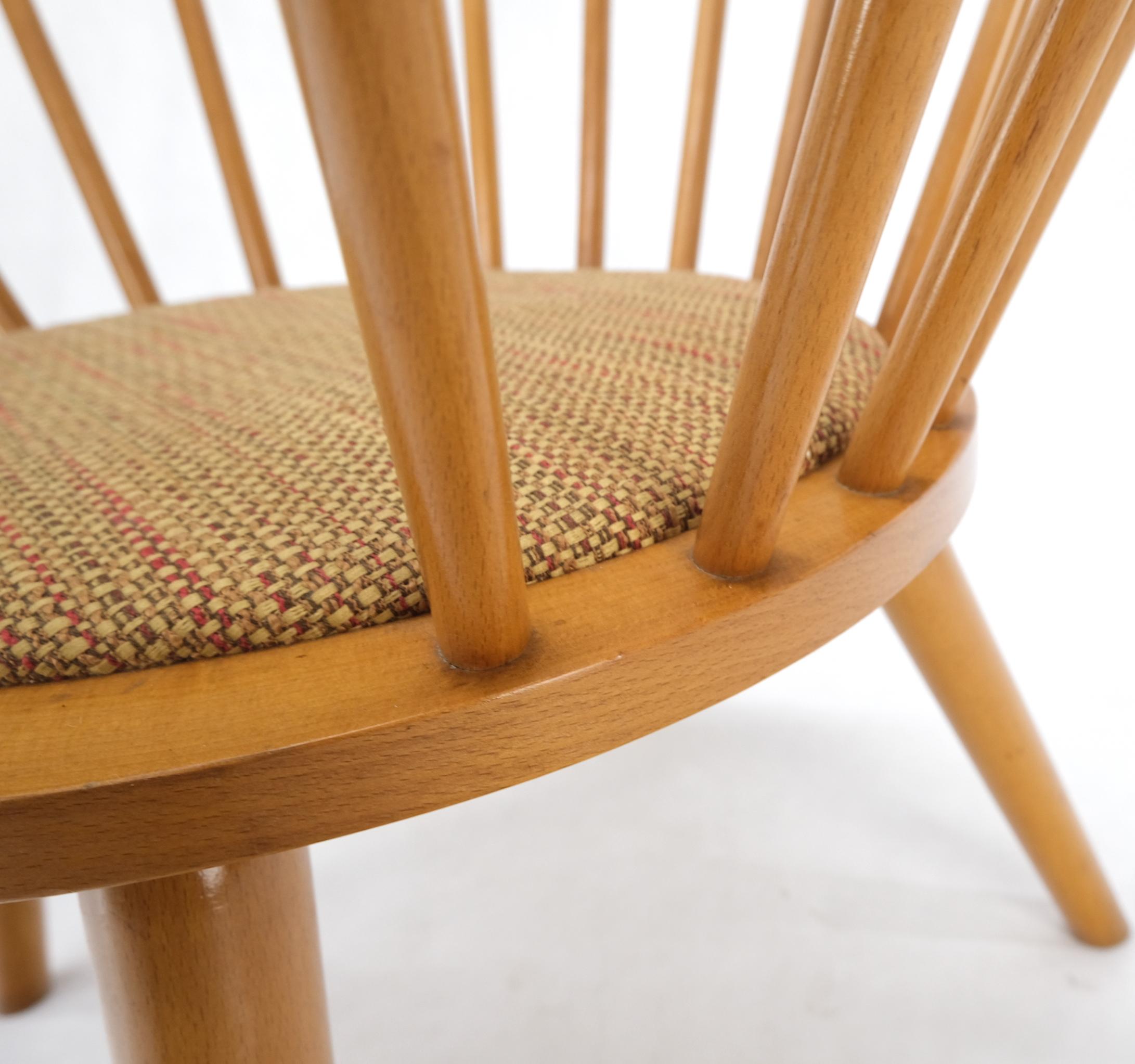 Pair of Japanese Mid Century Modern Akita Mokko Fan Barrel Back Lounge Chairs For Sale 7